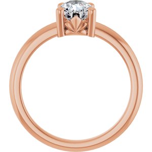 18K Rose Gold 8x6 mm Pear Ring Mounting – image 3