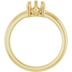 10K Yellow Gold 8x6 mm Pear Ring Mounting – image 4