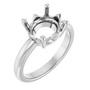14K X1 White Gold 11x9 mm Oval Ring Mounting – image 2