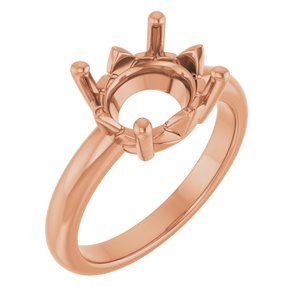 14K Rose Gold 11x9 mm Oval Ring Mounting – image 2