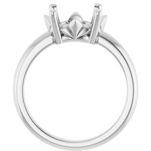 18K Palladium White Gold 11x9 mm Oval Ring Mounting – image 4