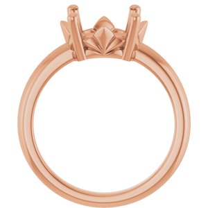 18K Rose Gold 11x9 mm Oval Ring Mounting – image 4