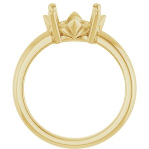 10K Yellow Gold 11x9 mm Oval Ring Mounting – image 4