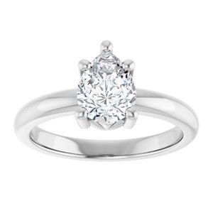 18K White Gold 8x6 mm Pear Ring Mounting – image 5