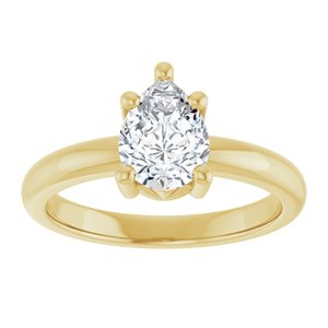 18K Yellow Gold 8x6 mm Pear Ring Mounting – image 5