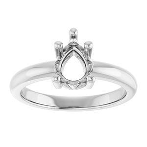 14K X1 White Gold 8x6 mm Pear Ring Mounting – image 6