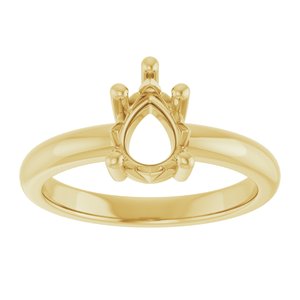 10K Yellow Gold 8x6 mm Pear Ring Mounting – image 6