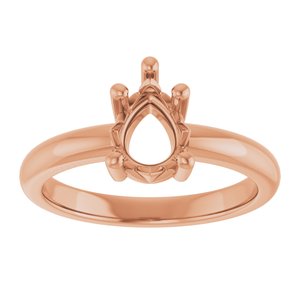 18K Rose Gold 8x6 mm Pear Ring Mounting – image 6