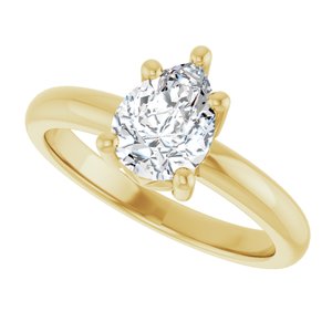 10K Yellow Gold 8x6 mm Pear Ring Mounting – image 8