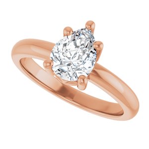 18K Rose Gold 8x6 mm Pear Ring Mounting – image 8