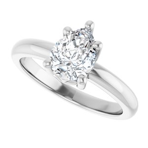 14K White Gold 8x6 mm Pear Ring Mounting – image 8