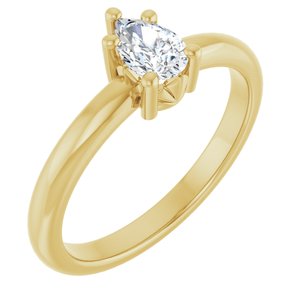 18K Yellow Gold 6x4 mm Pear Ring Mounting