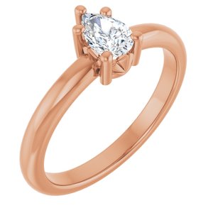 14K Rose Gold 6x4 mm Pear Ring Mounting