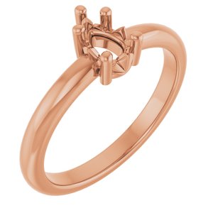 14K Rose Gold 6x4 mm Pear Ring Mounting – image 2