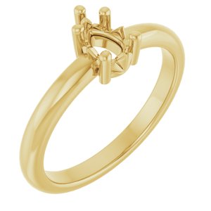 14K Yellow Gold 6x4 mm Pear Ring Mounting – image 2
