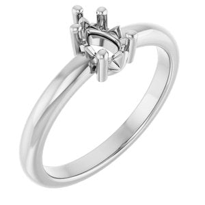 Continuum Sterling Silver 6x4 mm Pear Ring Mounting – image 2