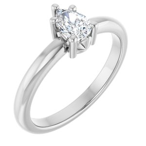 Platinum 6x4 mm Pear Ring Mounting