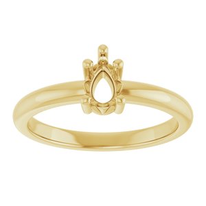 18K Yellow Gold 6x4 mm Pear Ring Mounting – image 6