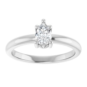 10K White Gold 6x4 mm Pear Ring Mounting – image 5