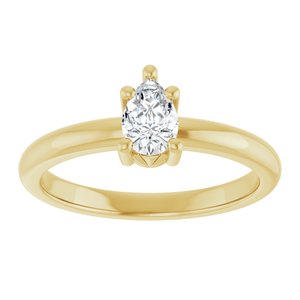 14K Yellow Gold 6x4 mm Pear Ring Mounting – image 5