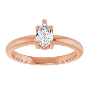 14K Rose Gold 6x4 mm Pear Ring Mounting – image 5