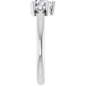 18K Palladium White Gold 6x4 mm Pear Ring Mounting – image 7