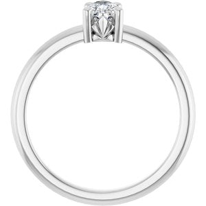 18K Palladium White Gold 6x4 mm Pear Ring Mounting – image 3