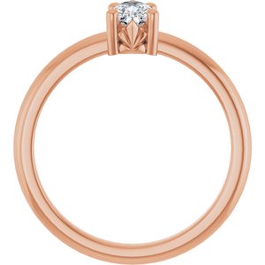 14K Rose Gold 6x4 mm Pear Ring Mounting – image 3