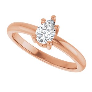 14K Rose Gold 6x4 mm Pear Ring Mounting – image 8