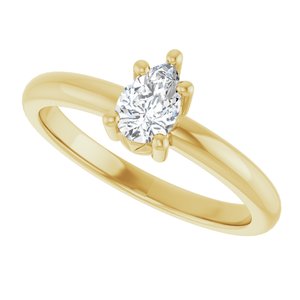 14K Yellow Gold 6x4 mm Pear Ring Mounting – image 8