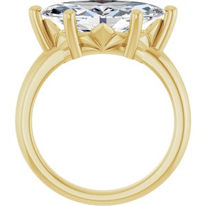 10K Yellow Gold 16x8 mm Marquise Ring Mounting – image 3