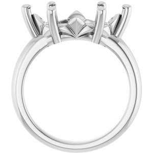 14K White Gold 16x8 mm Marquise Ring Mounting – image 4