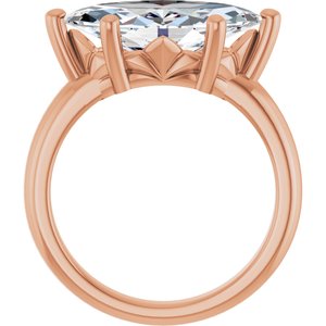 10K Rose Gold 16x8 mm Marquise Ring Mounting – image 3