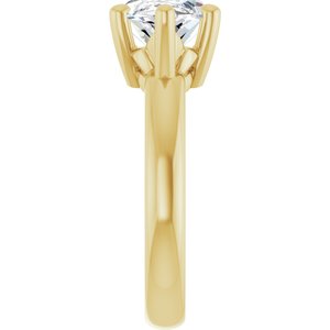 18K Yellow Gold 16x8 mm Marquise Ring Mounting – image 7