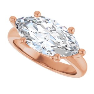 10K Rose Gold 16x8 mm Marquise Ring Mounting – image 8