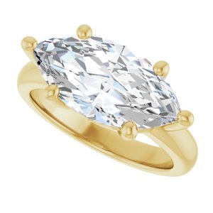 10K Yellow Gold 16x8 mm Marquise Ring Mounting – image 8