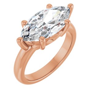 10K Rose Gold 16x8 mm Marquise Ring Mounting