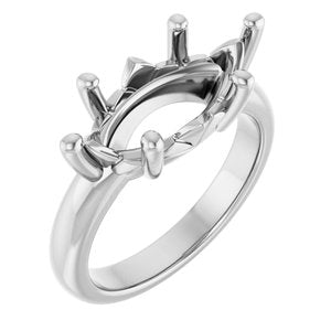 10K White Gold 16x8 mm Marquise Ring Mounting – image 2