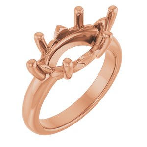 18K Rose Gold 16x8 mm Marquise Ring Mounting – image 2