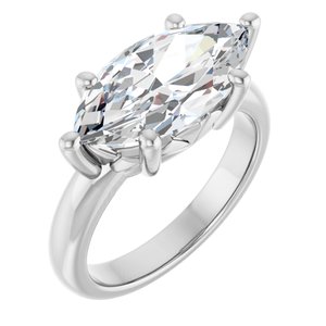 Sterling Silver 16x8 mm Marquise Ring Mounting