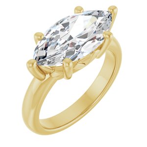 14K Yellow Gold 16x8 mm Marquise Ring Mounting
