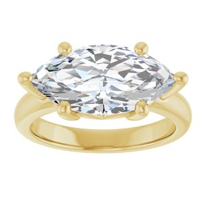 10K Yellow Gold 16x8 mm Marquise Ring Mounting – image 5