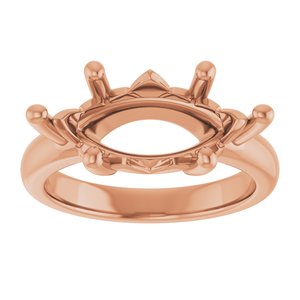 18K Rose Gold 16x8 mm Marquise Ring Mounting – image 6