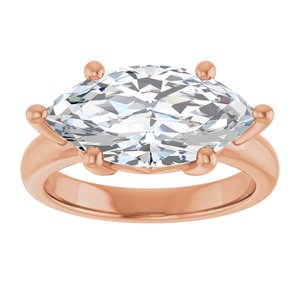 18K Rose Gold 16x8 mm Marquise Ring Mounting – image 5
