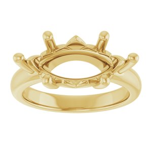 18K Yellow Gold 16x8 mm Marquise Ring Mounting – image 6