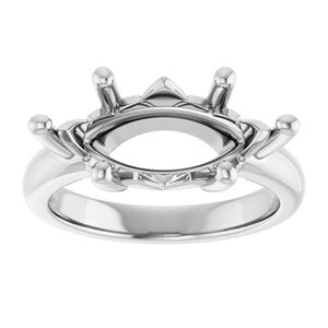 18K Palladium White Gold 16x8 mm Marquise Ring Mounting – image 6