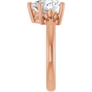 14K Rose Gold 9x9 mm Heart Ring Mounting – image 7