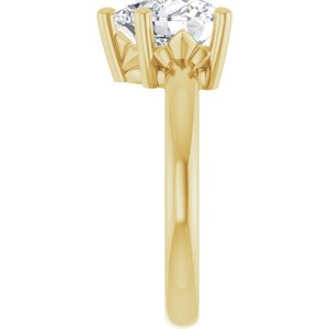 10K Yellow Gold 9x9 mm Heart Ring Mounting – image 7