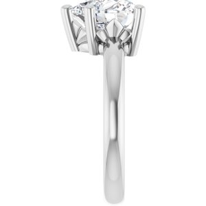 14K X1 White Gold 9x9 mm Heart Ring Mounting – image 7