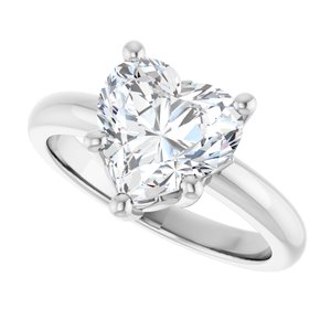 18K White Gold 9x9 mm Heart Ring Mounting – image 8